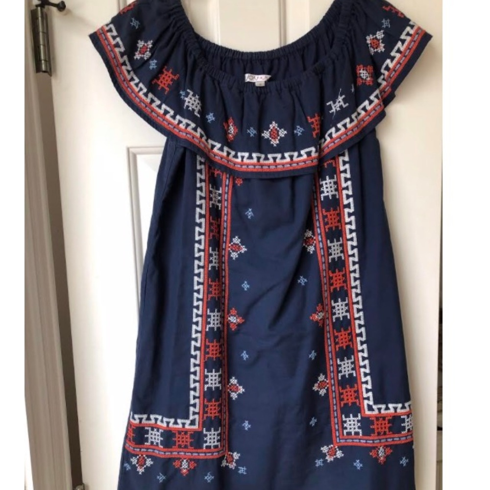 Off the Shoulder Embroidered Dress
